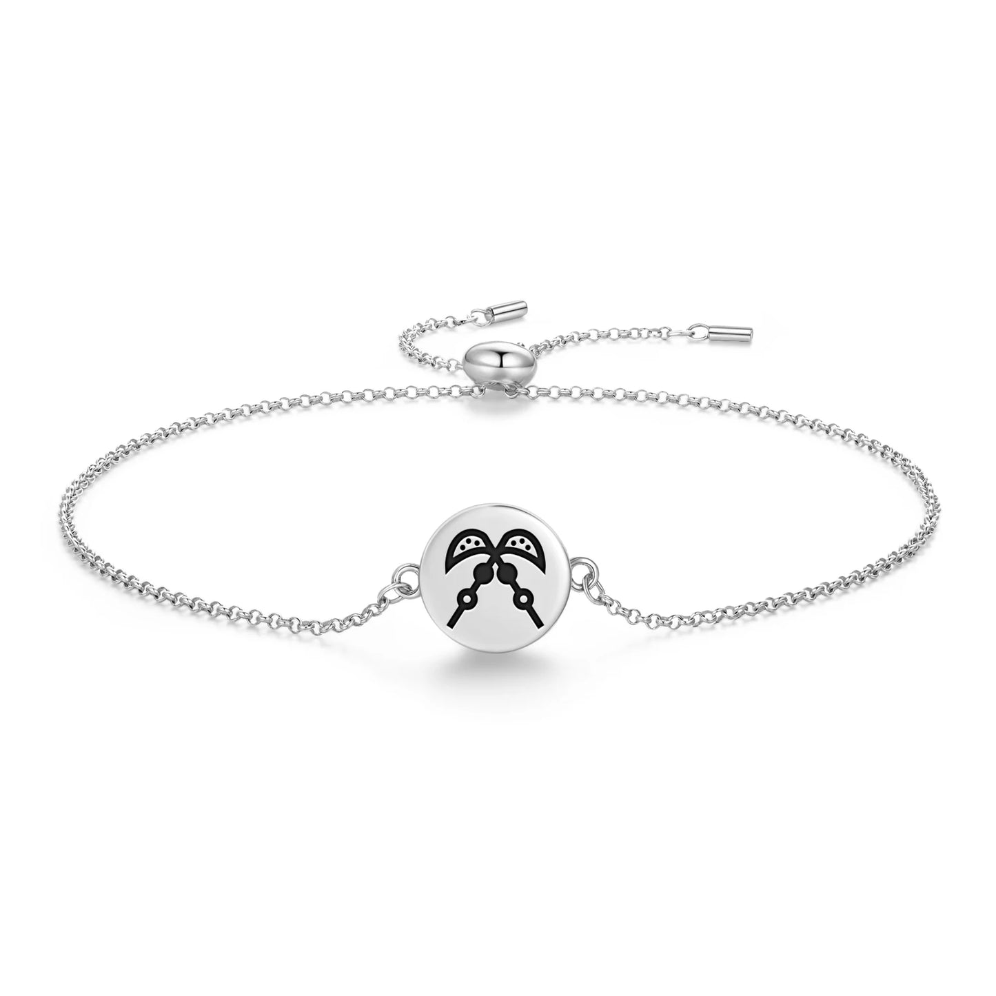 Adinkra Symbols Akofena 925 Sterling Silver Bracelet Spiritual Sigil Jewelry Gift