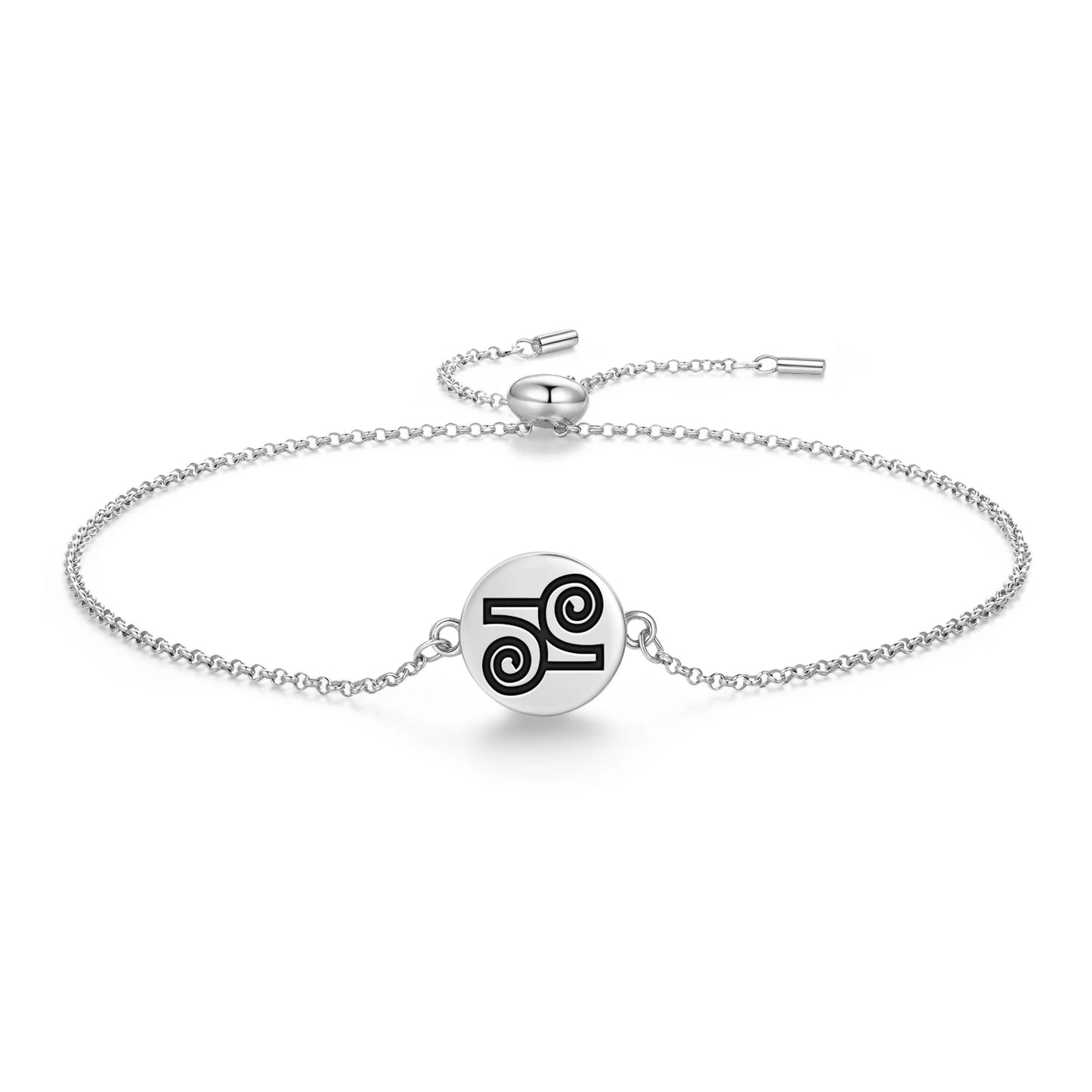 Adinkra Symbols Gyawu Atiko 925 Sterling Silver Bracelet Spiritual Sigil Jewelry Gift