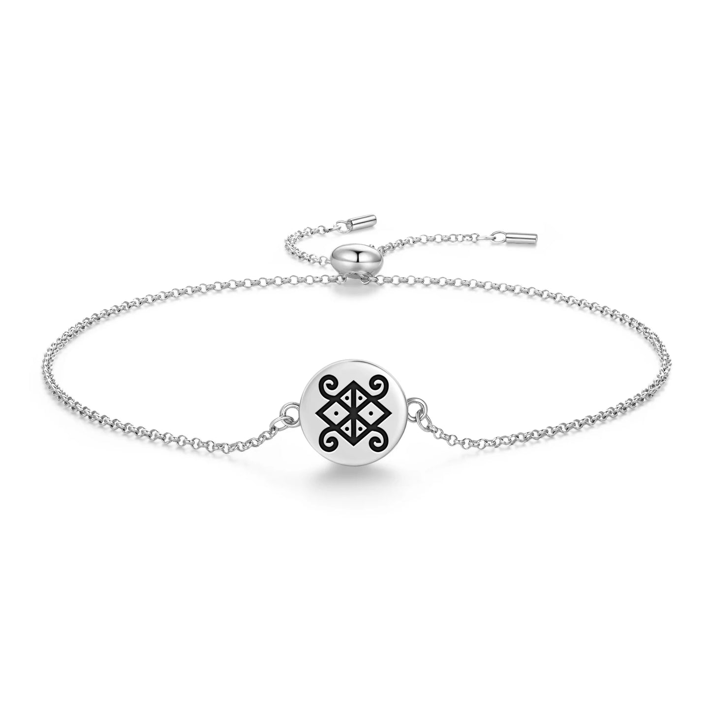 Adinkra Symbols 
Anyi Me Aye A 925 Sterling Silver Bracelet Spiritual Sigil Jewelry Gift