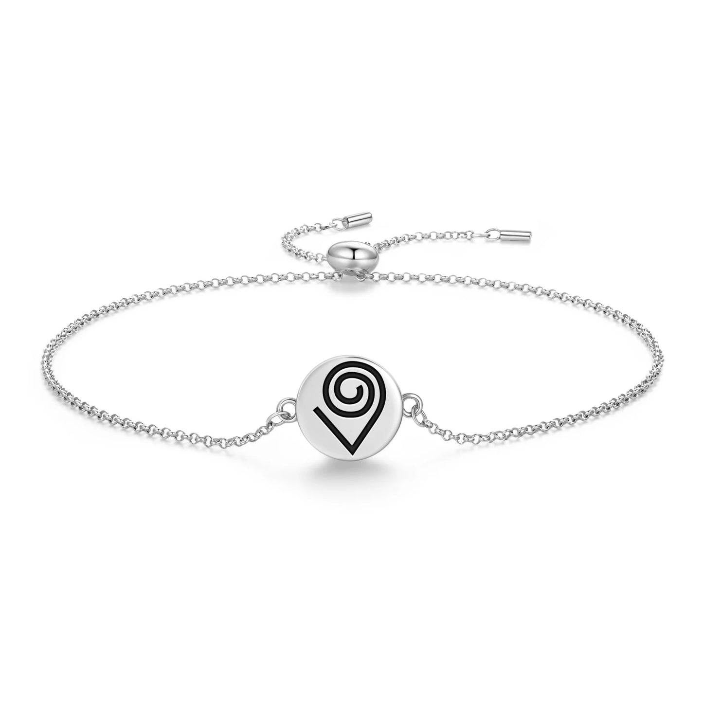 Adinkra Symbols 
Kokuromotie 925 Sterling Silver Bracelet Spiritual Sigil Jewelry Gift