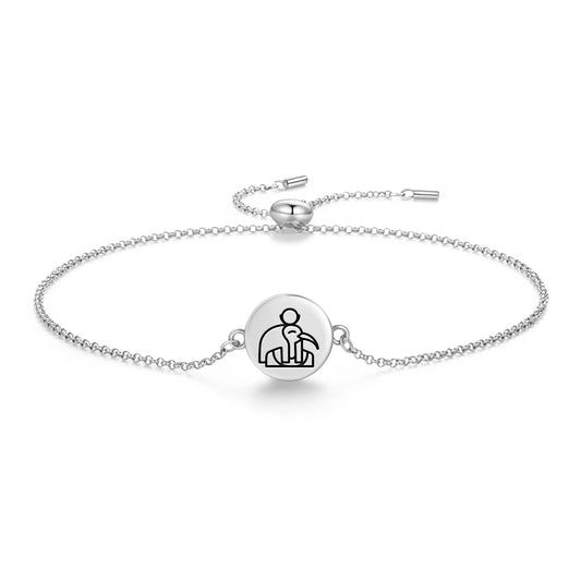 Egyptian Symbols Thots 925 Sterling Silver Bracelet Spiritual Sigil Jewelry Gift